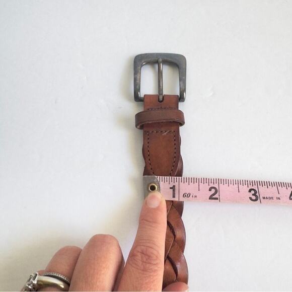Vintage Brown Woven Leather Belt Western Distressed Boho Wide‎ Braided 28 Small